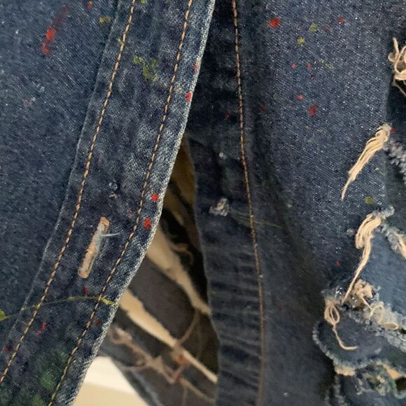 Vintage Calvin Klein denim distressed dress size medium - Picture 5 of 10